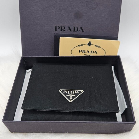 Prada Black Nylon and Leather Trifold Wallet - Picture 8 of 17